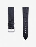 Schwarzes geprägtes Alligatorlederarmband 18 mm – 21 mm