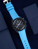 Curved Vertech Rubber Strap - Capri Blue
